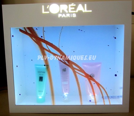 vitrine publicitaire avec écran vidéo lcd transparent - affichage publicitaire