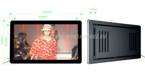 plv dynamique - Ecran Lcd à mémoire ultra-mince avec programmation par télécommande ; mise à jour par clef USB et difusion photos et clips vidéo.