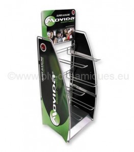 Présentoir métallique avec fronton et PVC - Plv dynamique : fabricant ...