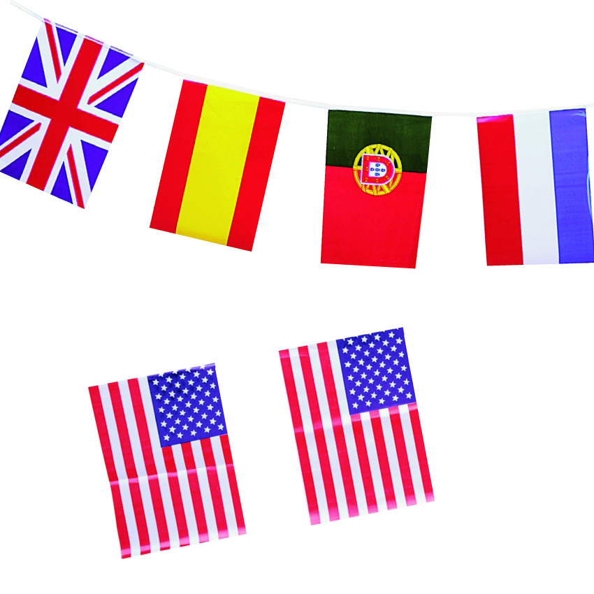 Guirlande de fanions : drapeaux nationaux  Guirlande de fanions ou guirlande publicitaire Drapeaux 1